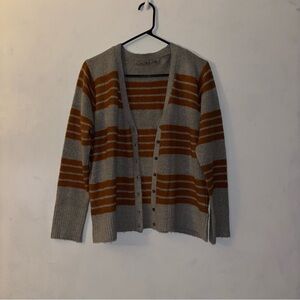 Jason Maxwell Gray and Brown Striped Cardigan women’s XL